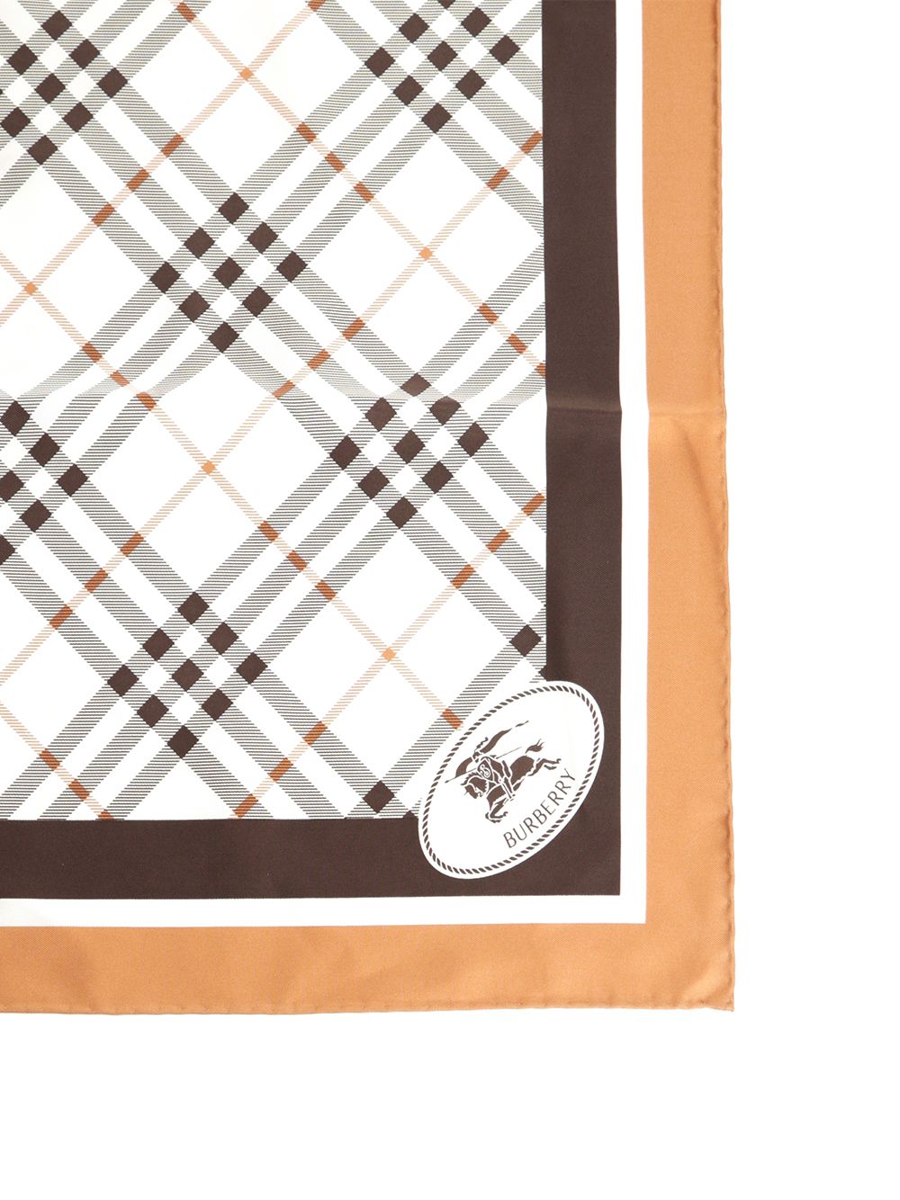 Ss Med Ch Sk Border Sq Beige Mulberry Silk Scarves And Foulards