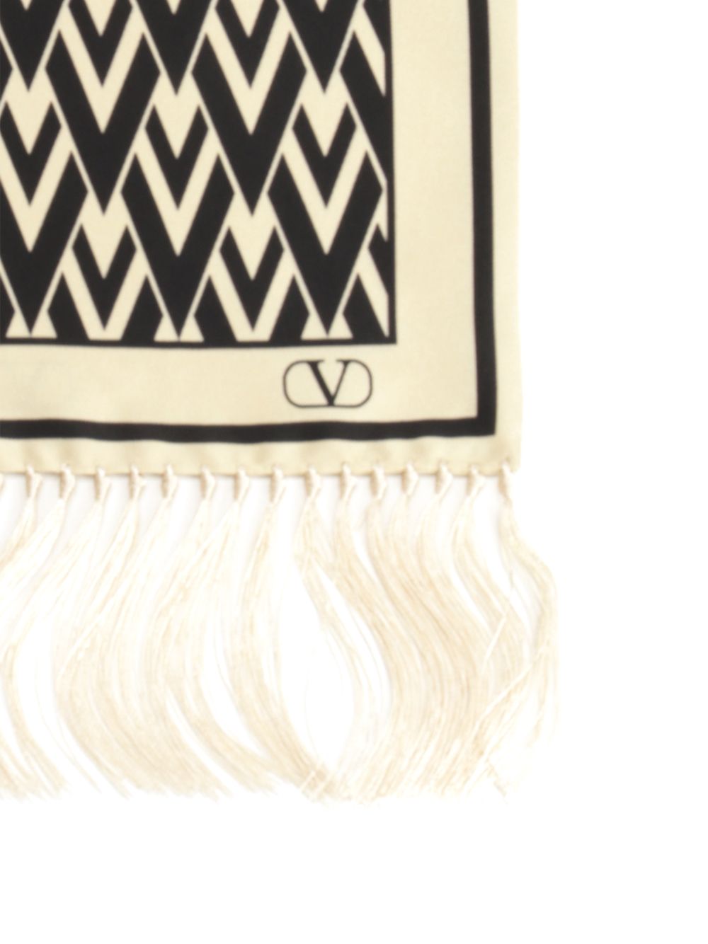 Scarf With Fringes (15x180) |twill Seta-Stampa Toute La V Beige Semain Fabric And Foulards