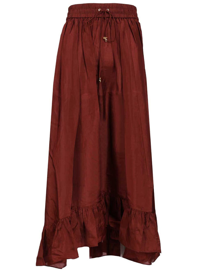 Aster Maxi Skirt Bordeaux Silk