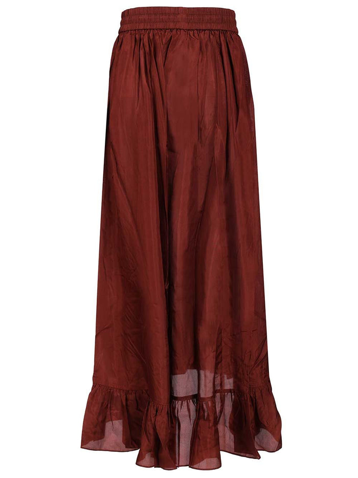 Aster Maxi Skirt Bordeaux Silk