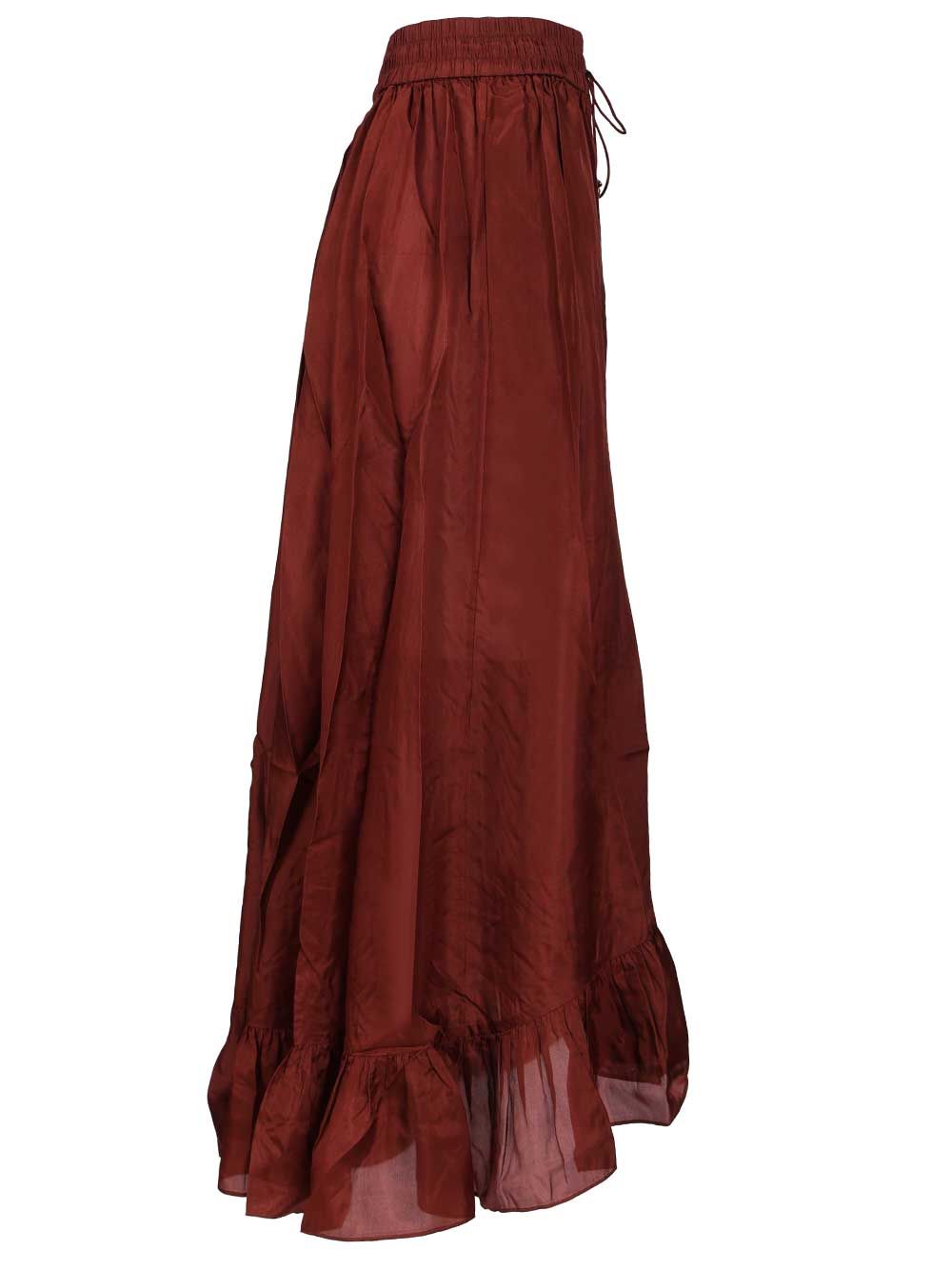 Aster Maxi Skirt Bordeaux Silk