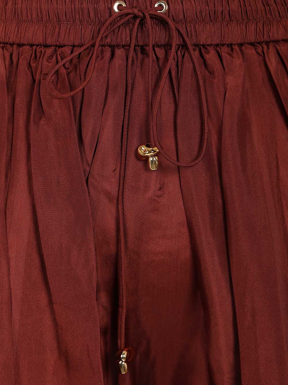 Aster Maxi Skirt Bordeaux Silk