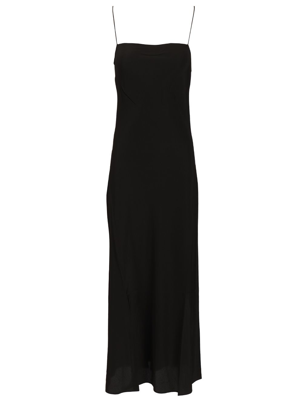 Square Slip Dress Black Silk
