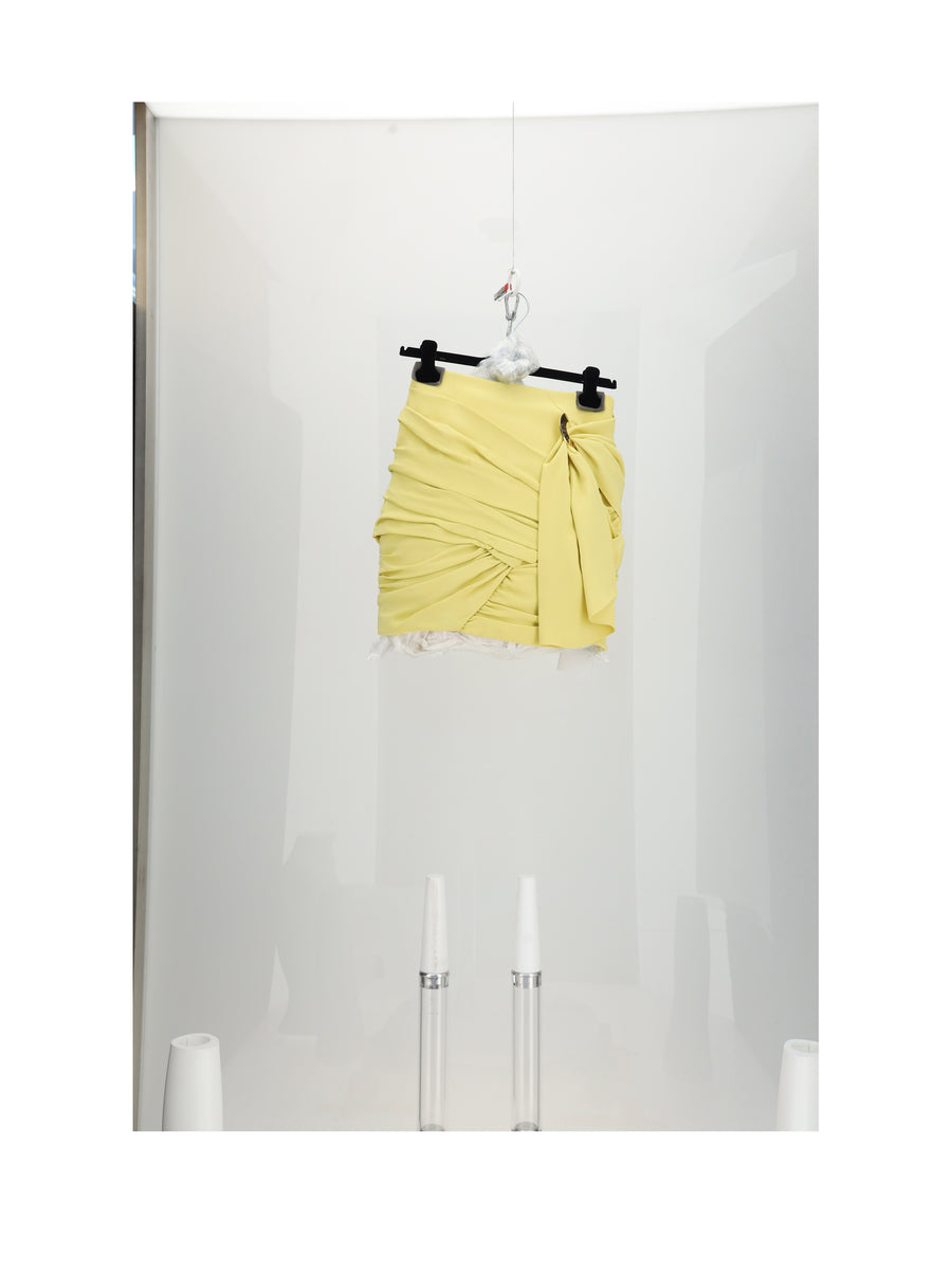 Mini Skirt Draped Viscose Dandelion Yellow