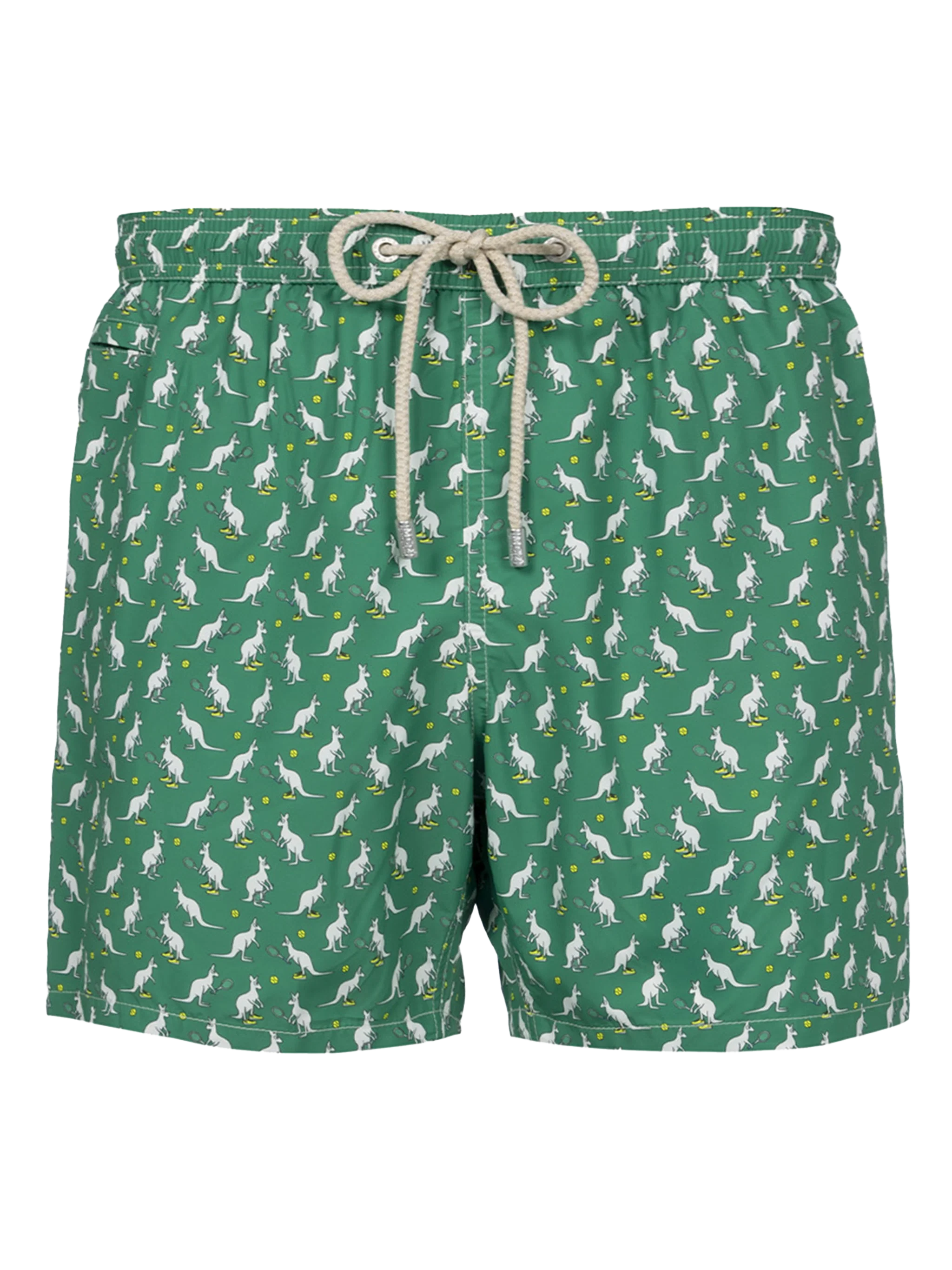 Man Lightweight Fabric Swim-Shorts Lighting Micro Fantasy With Australian Brand Logo Print | Special Edition Green Swimshort