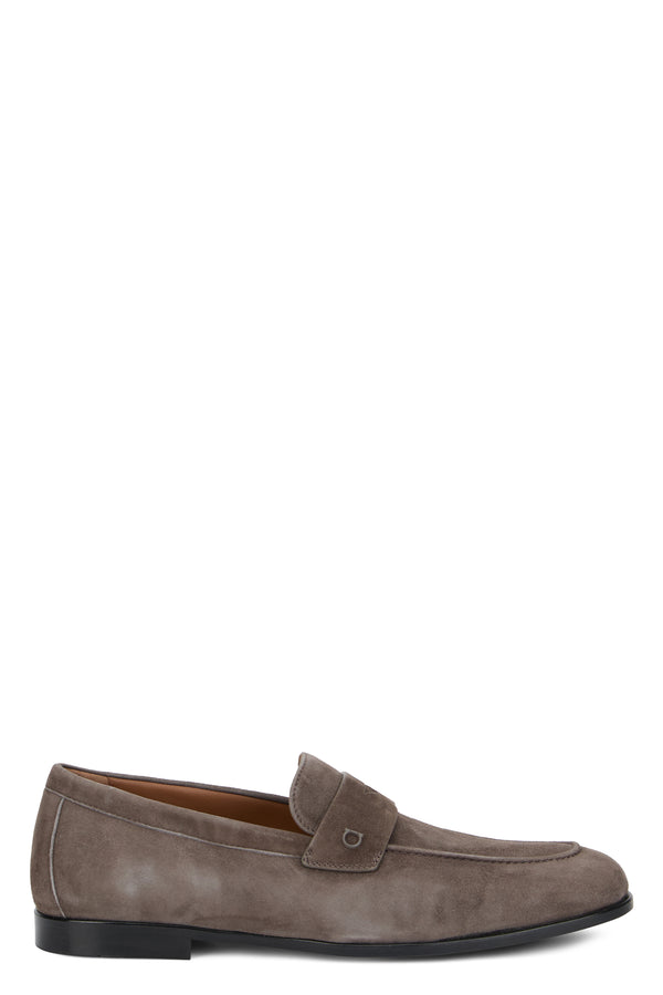 Loafers Suede Elephant Grey/nutmeg Goat Leather