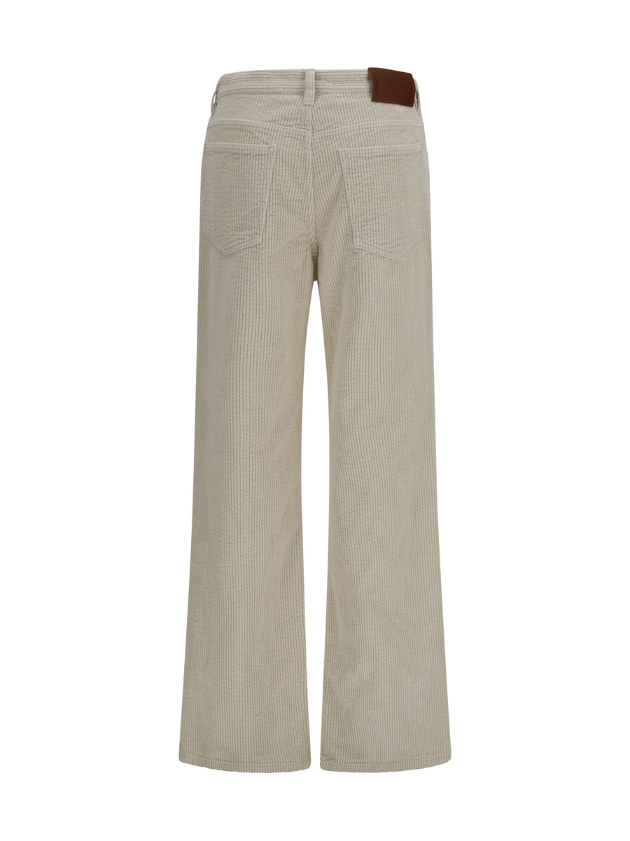 Flare Corduroy Trousers Fog Cotton