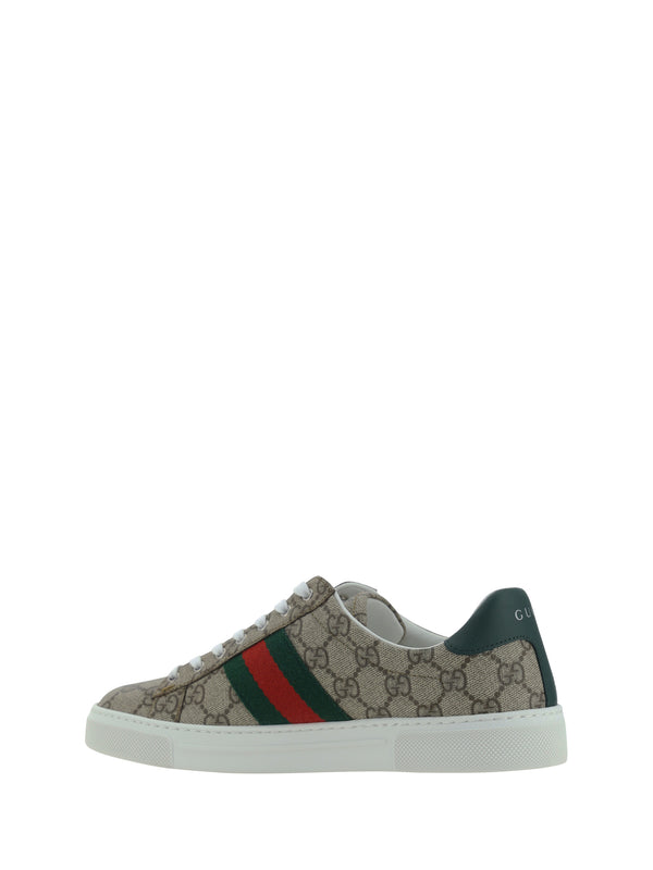 Platform Sneakers Beige-Ebony-Green Beige/ebony/vrv/green Rubber Sole Trainers