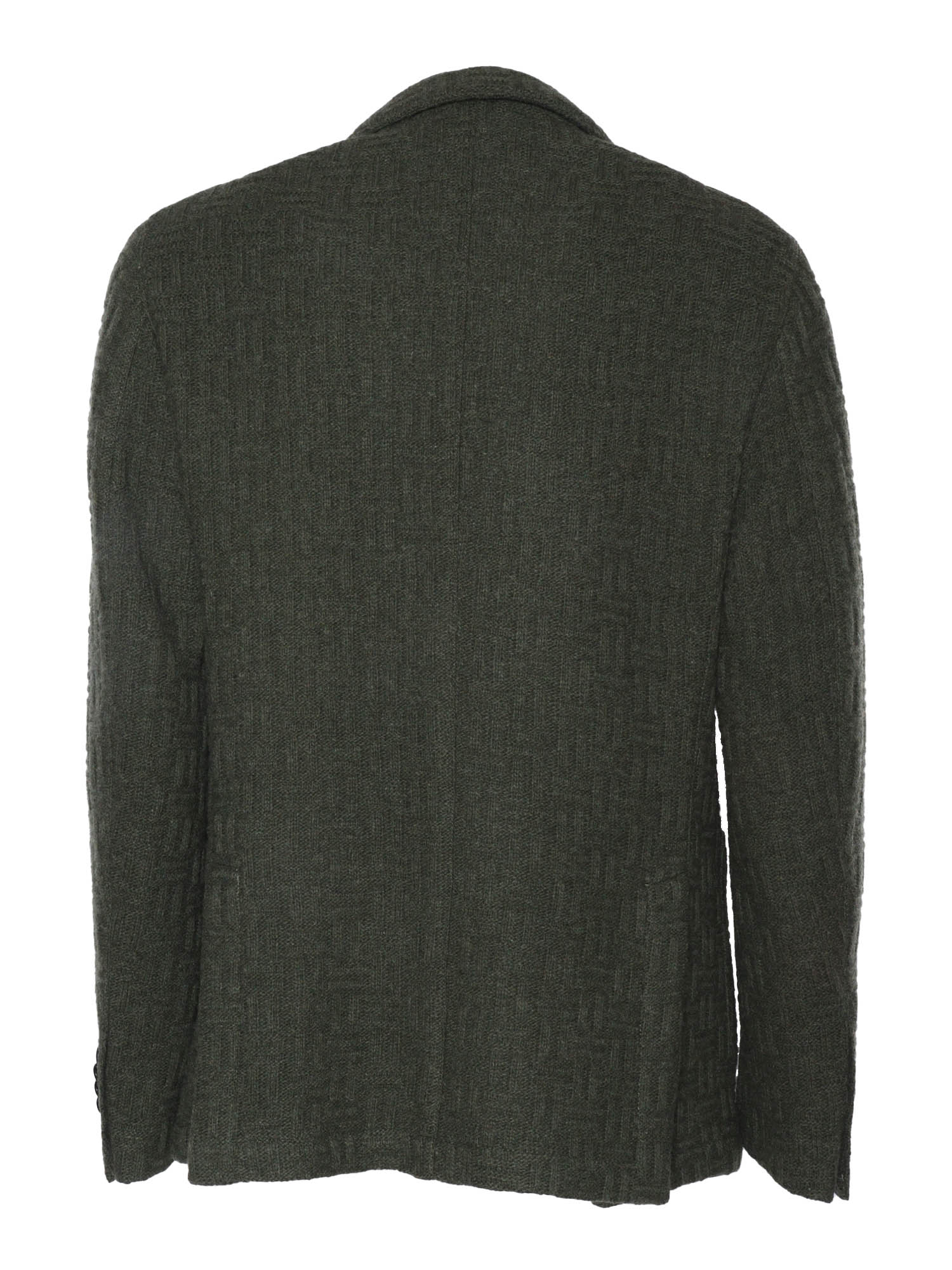 Single-Breasted Jacket Green Wool Polyamide Other Fibers