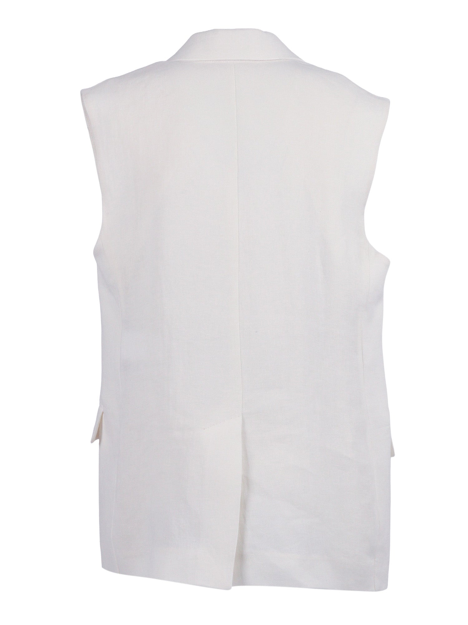 Vest Beige Linen Lining Viscose Cupro Jacket