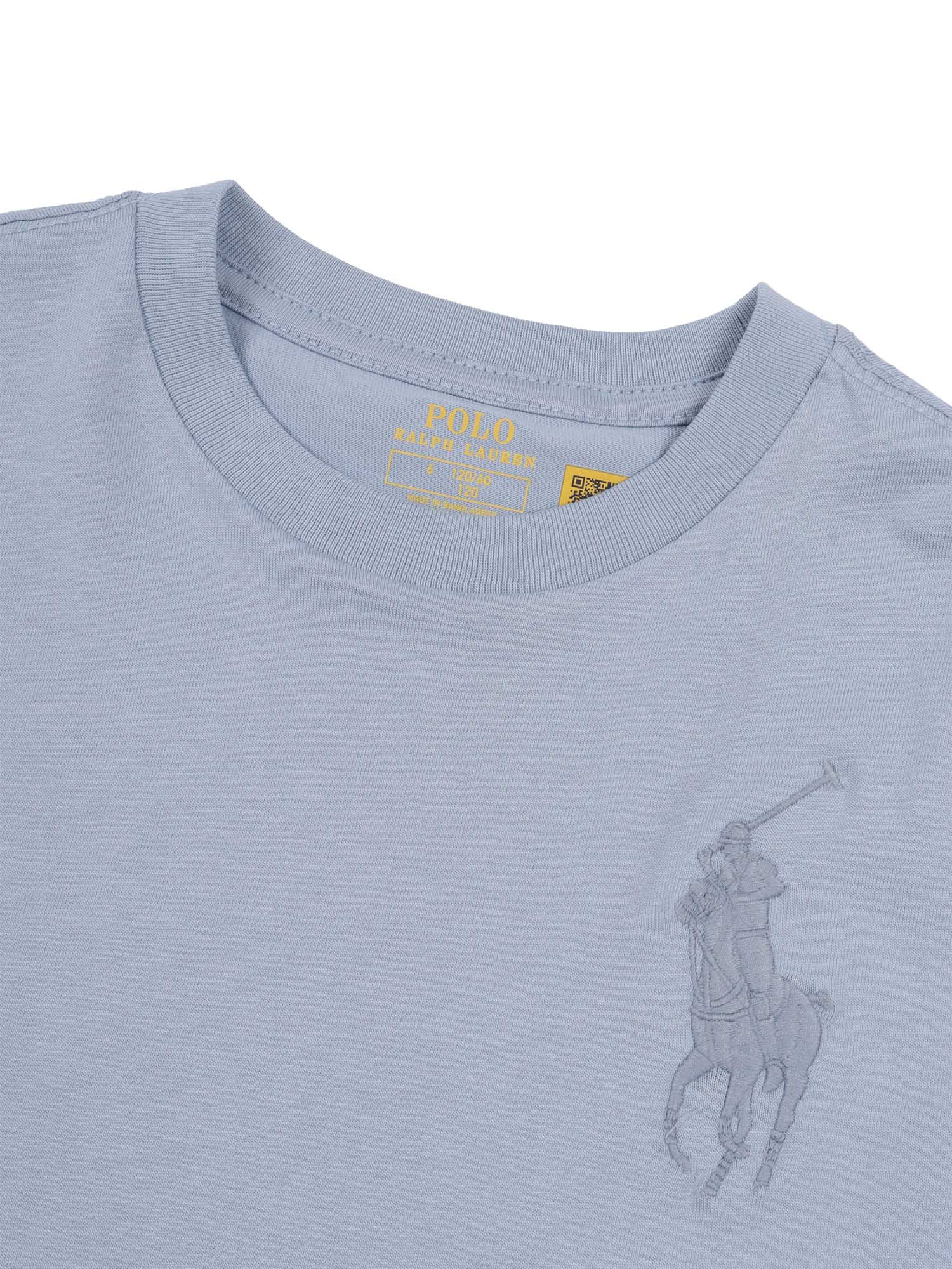 SS CN-TOPS-T-SHIRT Light Blue Cotton Short Sleeves T-shirt