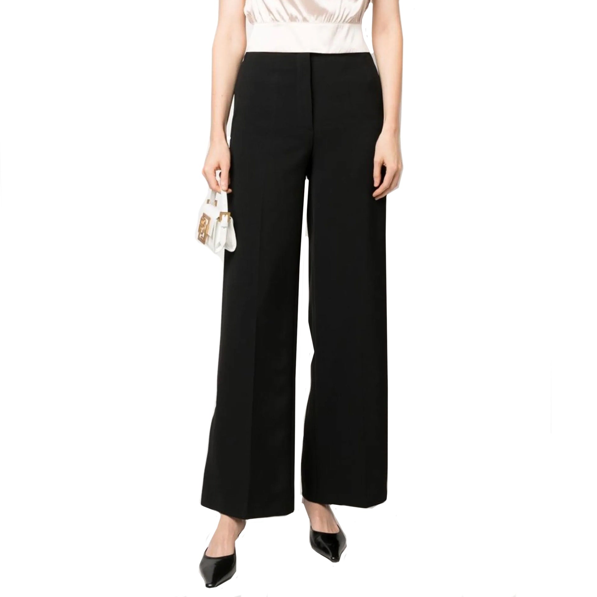 Blanca Vita Palazzo Trousers Black Elastane Polyester