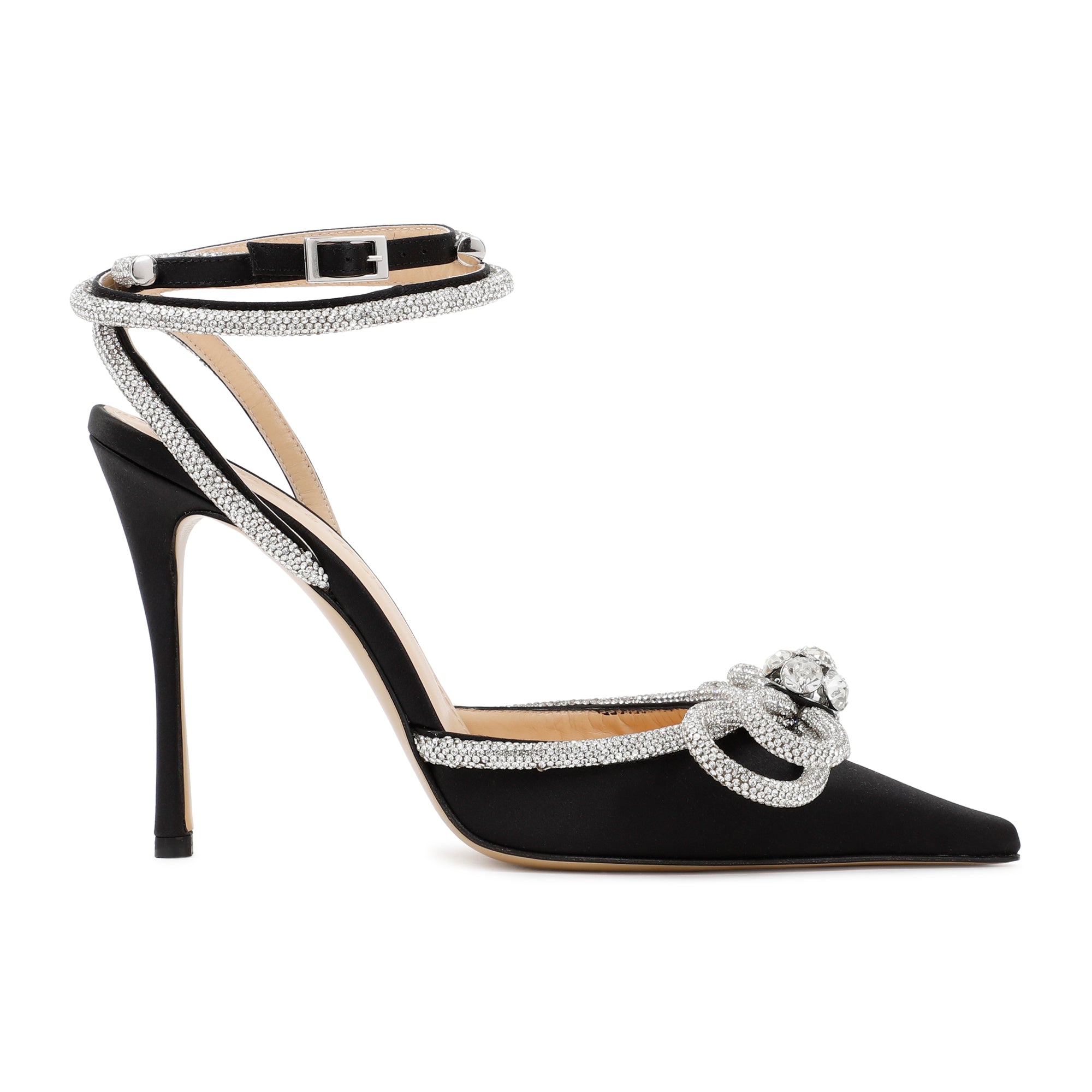 Double Bow Sandal Black Silk