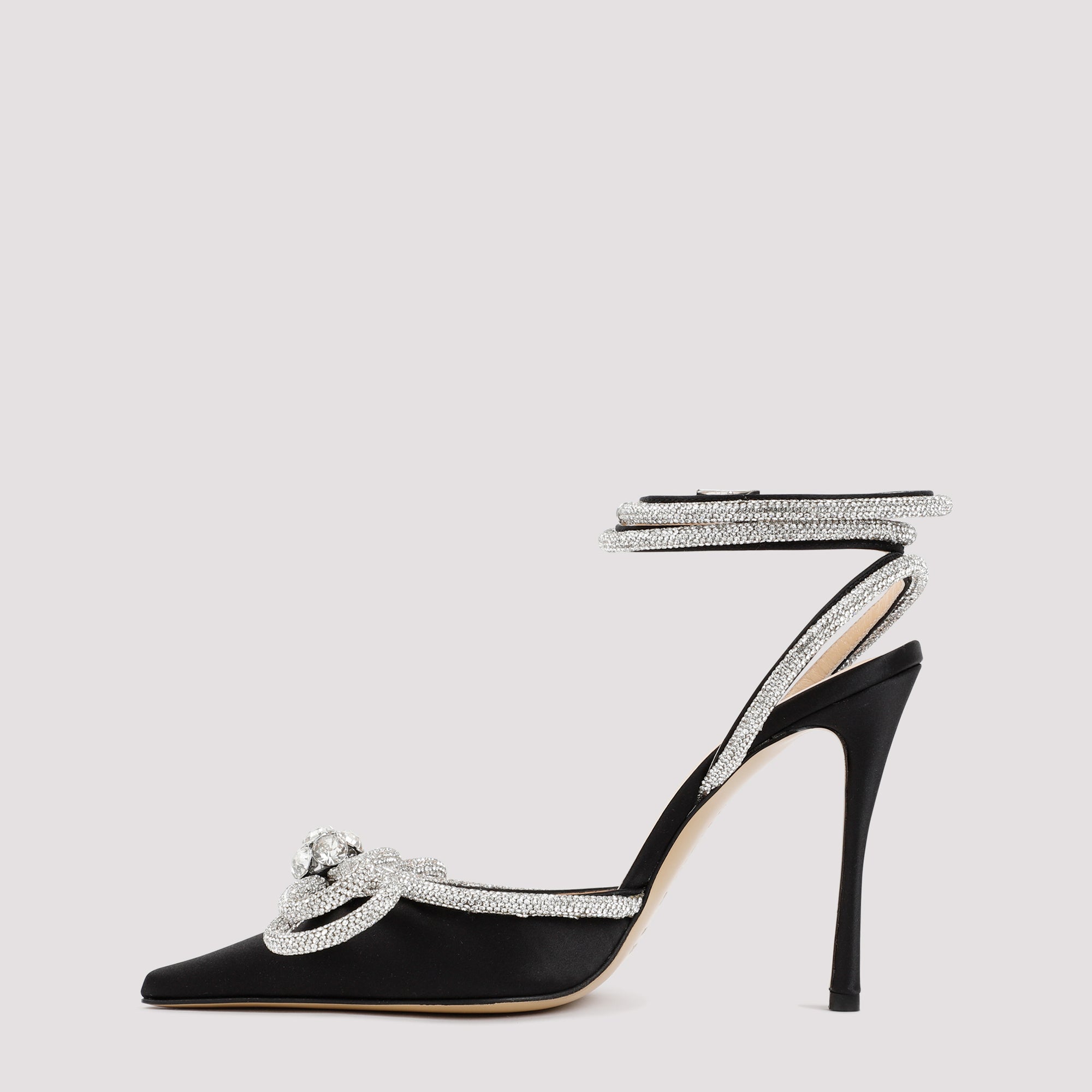 Double Bow Sandal Black Silk