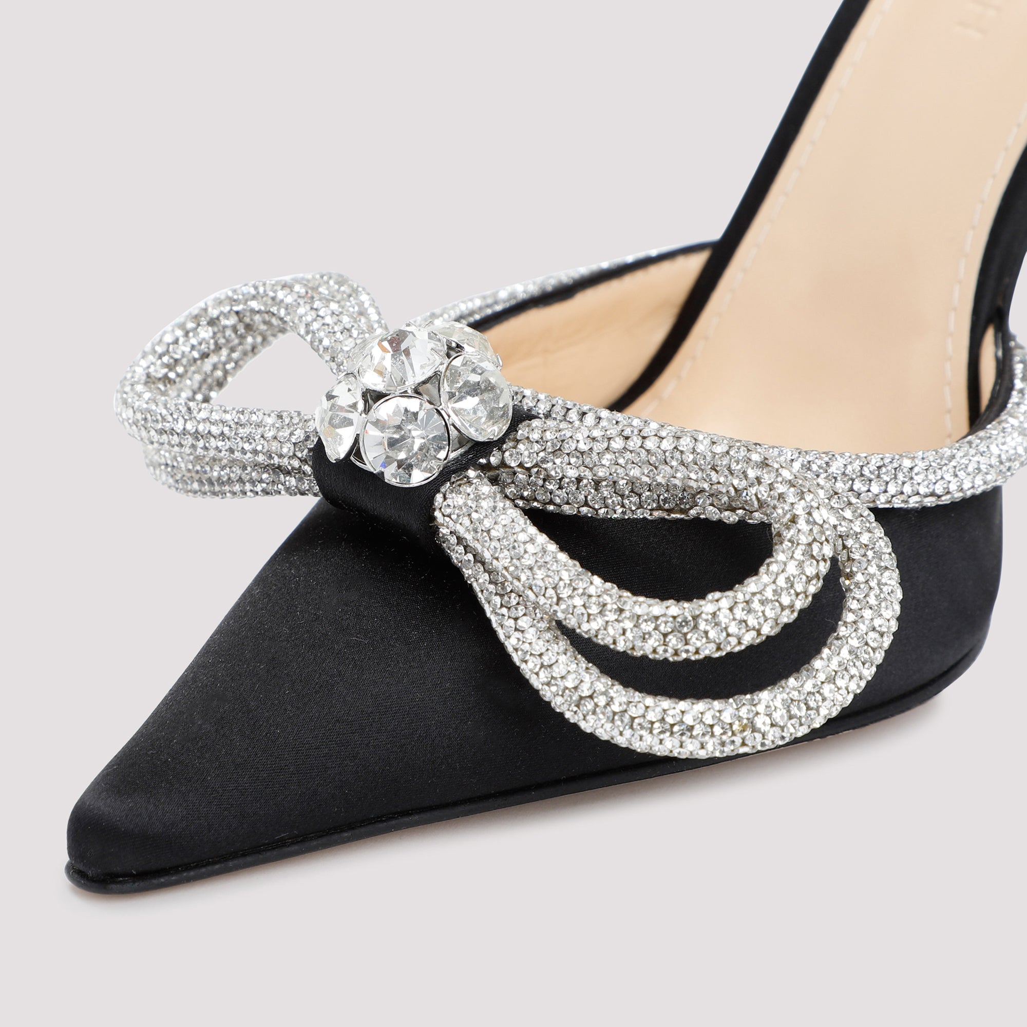 Double Bow Sandal Black Silk