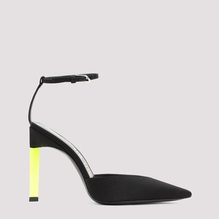 Perine Pump Black Satin Leather Shoe