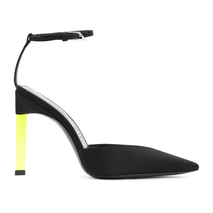 Perine Pump Black Satin Leather Shoe