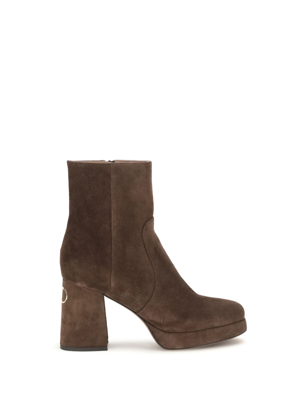 Platform Ankle Boots Ebony Brown Calf Leather