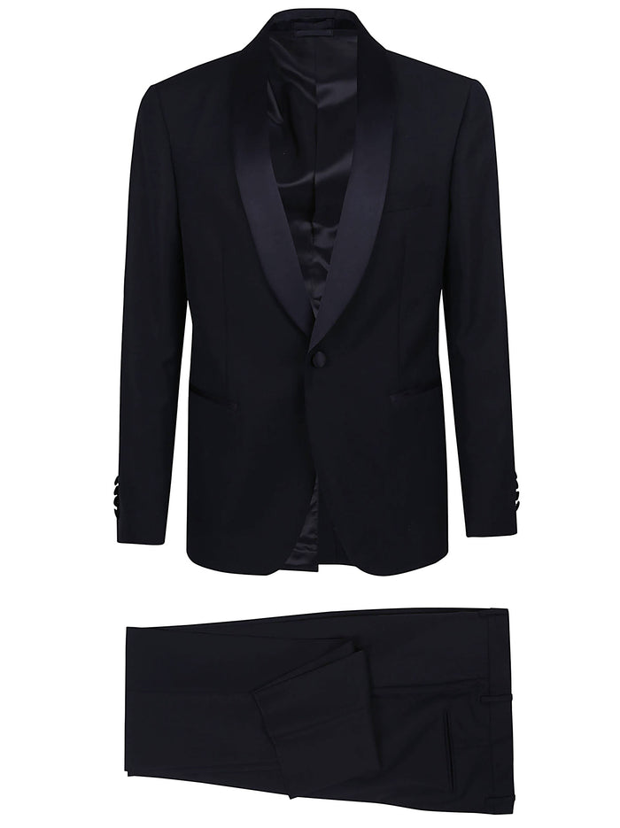 Abito Uomo Soiree Smoking Drop 8 Reg Blue Wool - Mohair Pa Ea