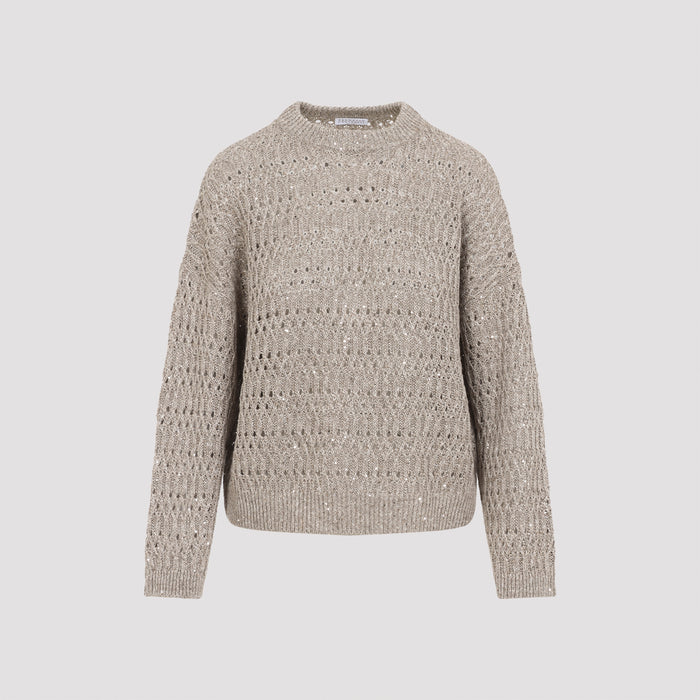 Linen Sweater Nude & Neutrals Nylon