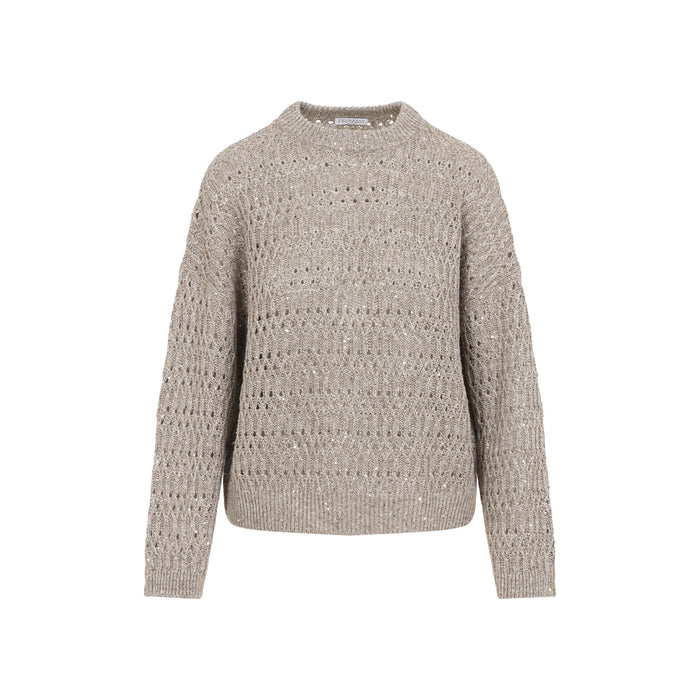Linen Sweater Nude & Neutrals Nylon