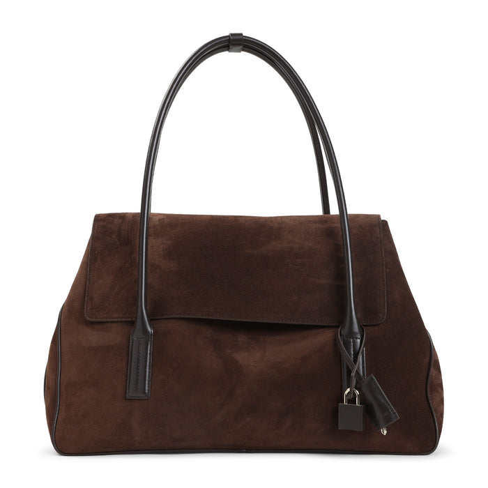 Calf Leather Shoulder Bag Brown