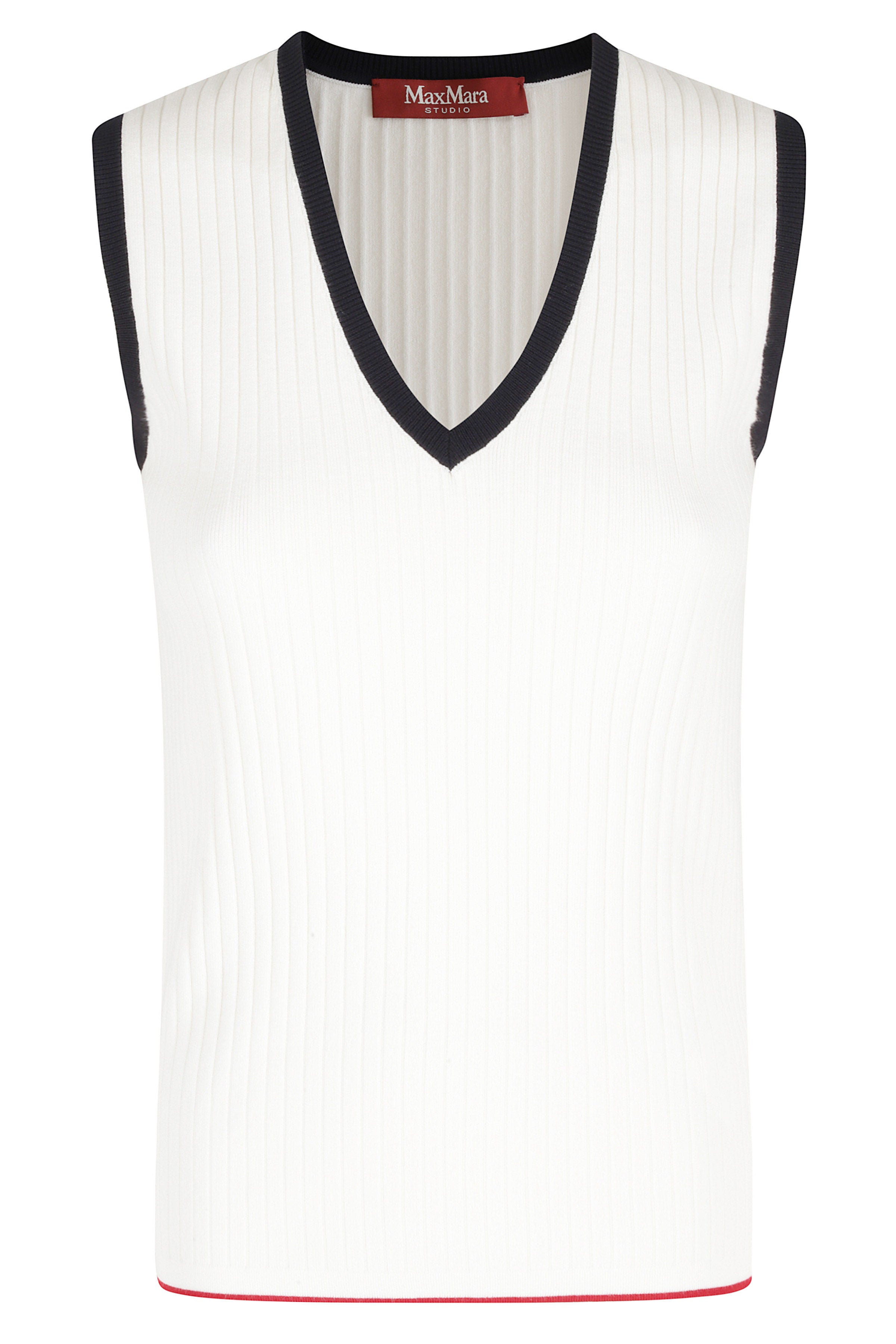 Umile White Viscosa Poliestere Gilet