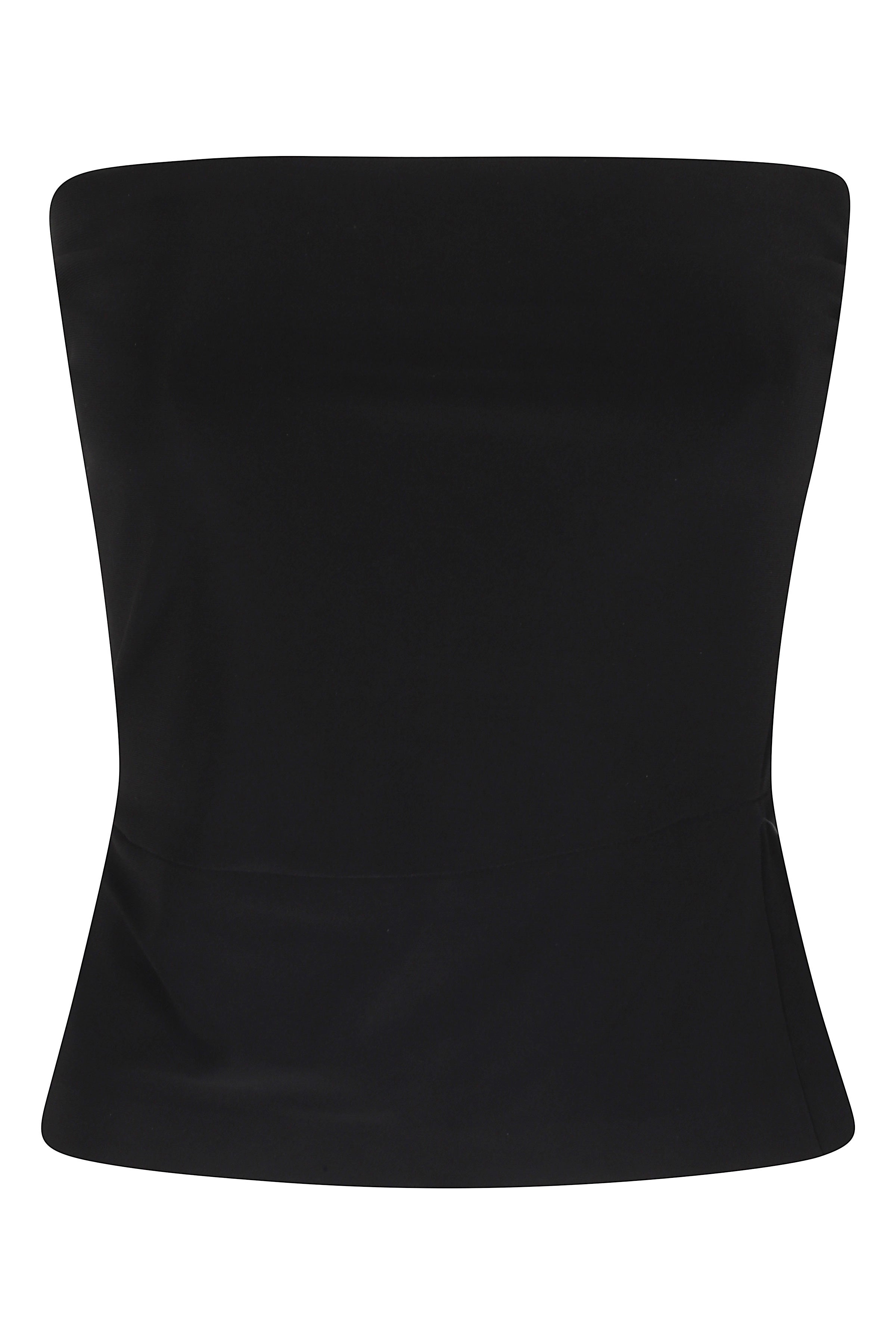 Strapless Top Black Poliestere Elastane