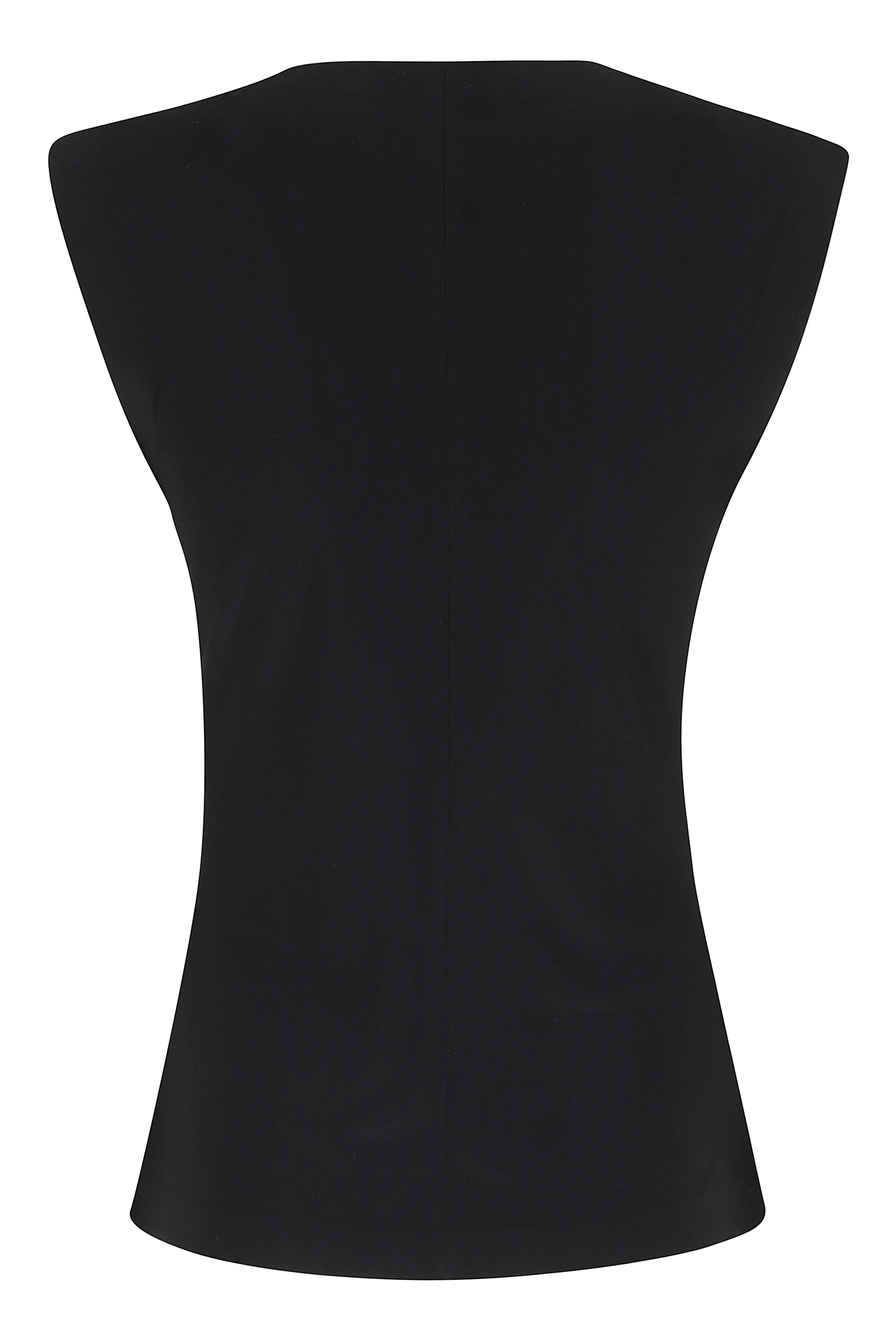 Sleeveless Top Black Poliestere Spandex