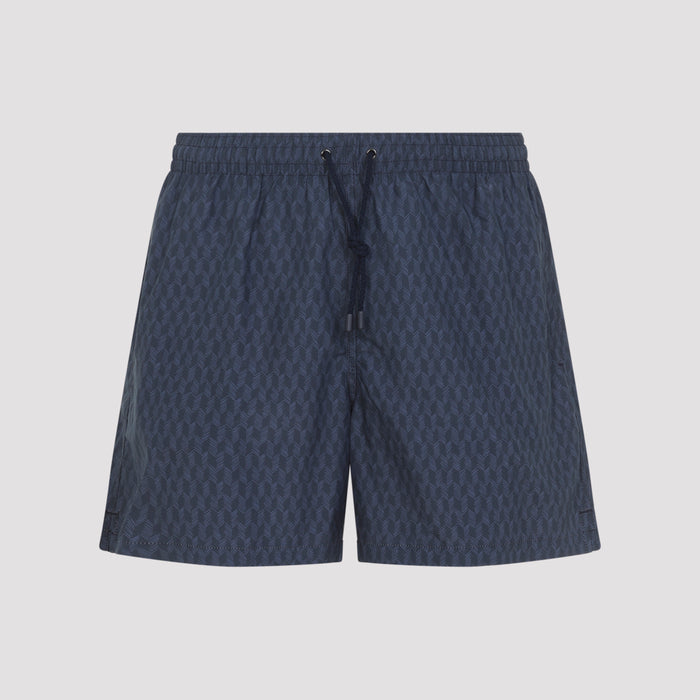 Polyester Swim Shorts Blue Swimwear