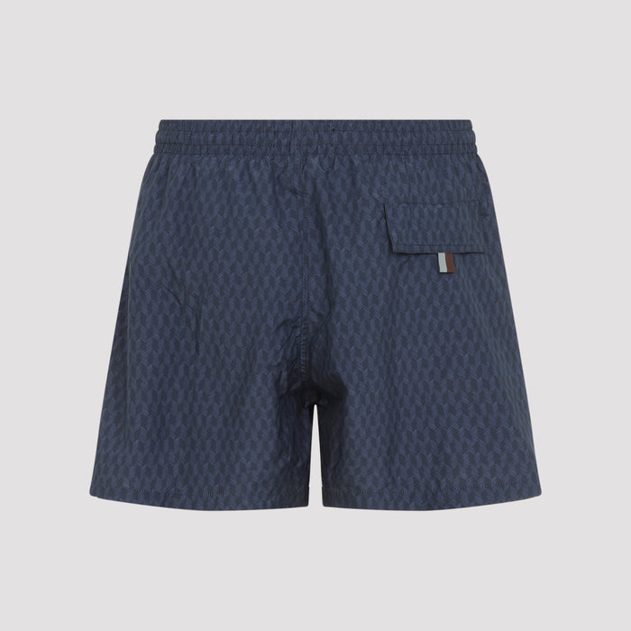 Polyester Swim Shorts Blue Swimwear