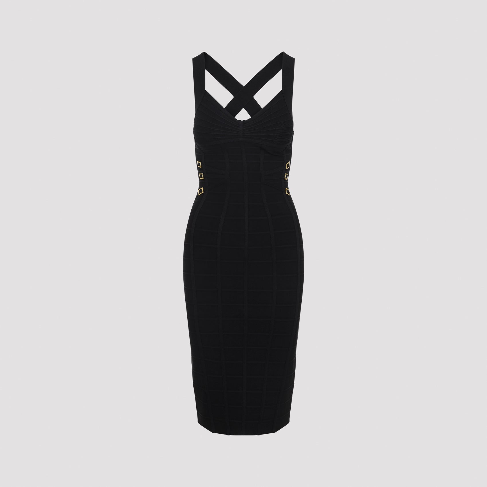 Shaping Midi Dress Black Viscose Polyamide Elastane