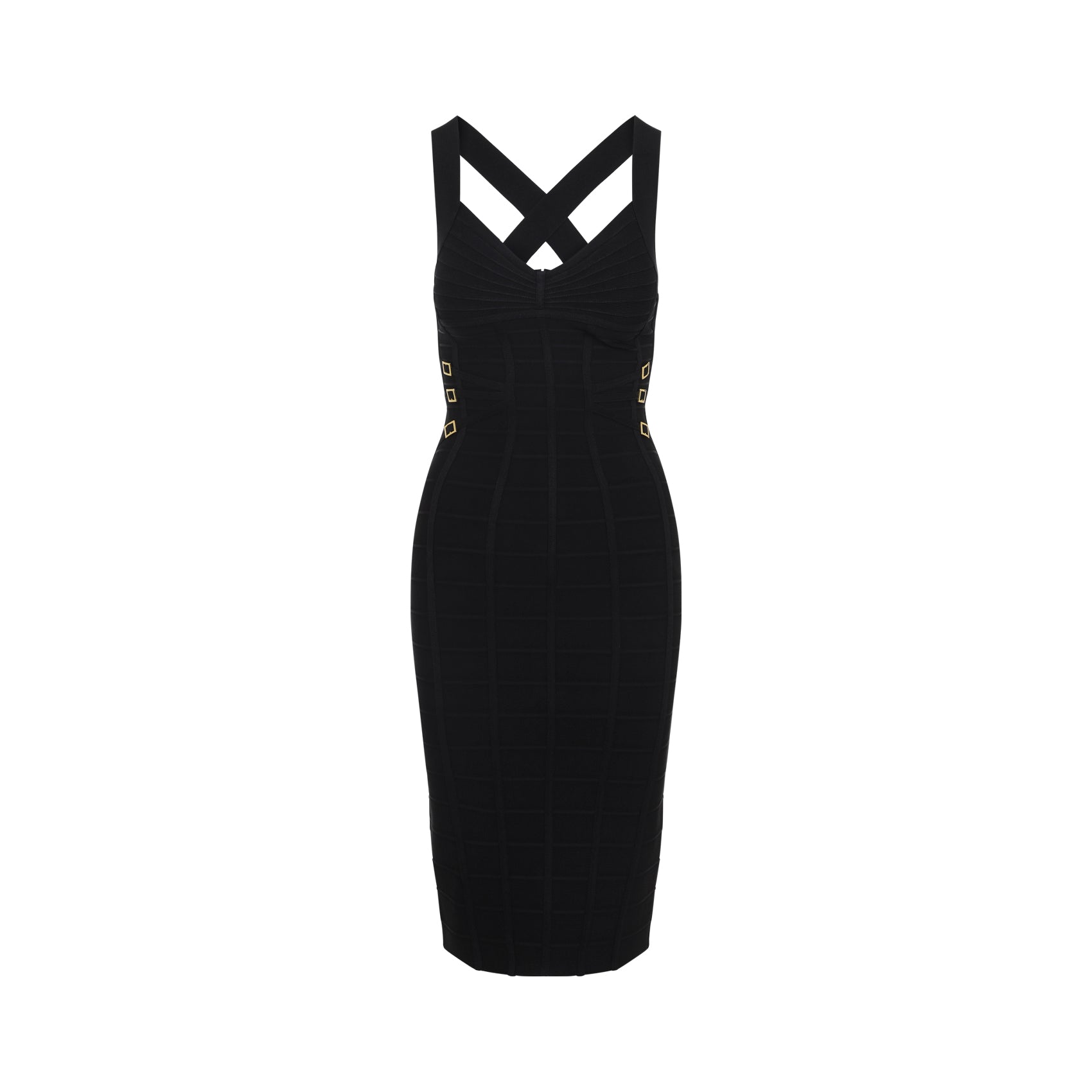 Shaping Midi Dress Black Viscose Polyamide Elastane