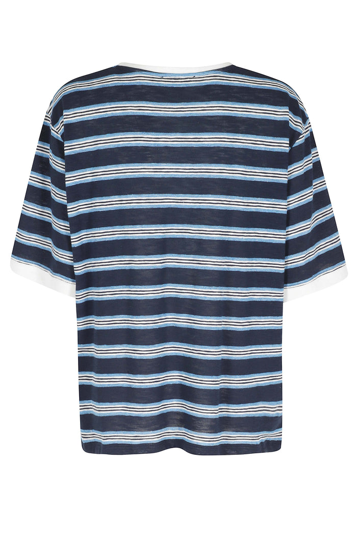 Tshirt Blue Cotone Lino T-shirt