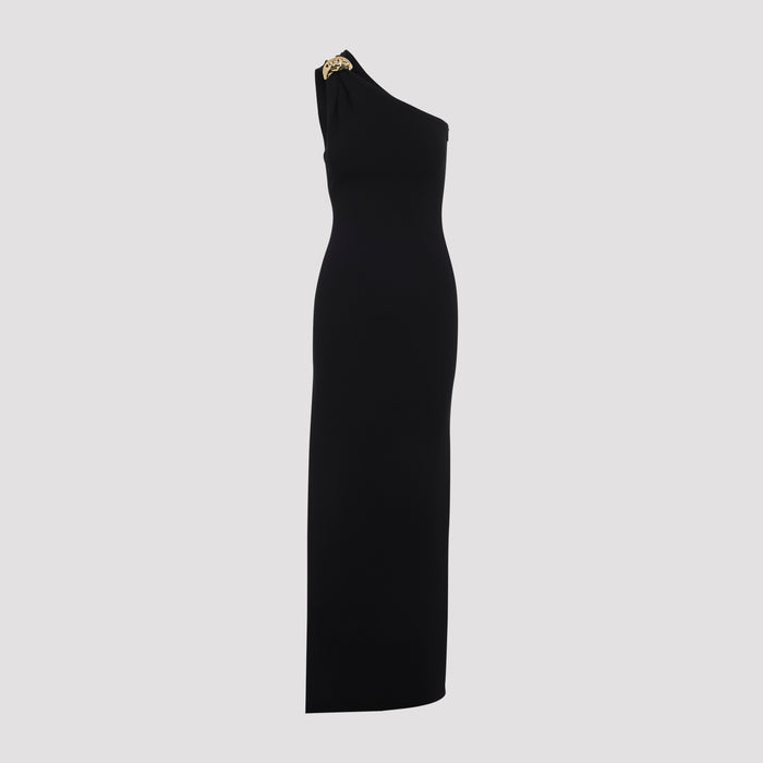 Milano Stitch Long Dress Black Viscose Polyester