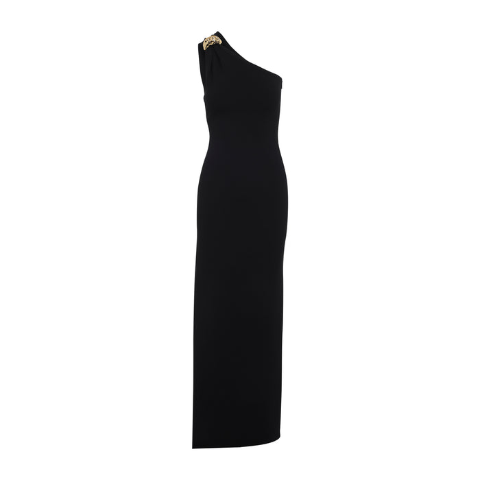 Milano Stitch Long Dress Black Viscose Polyester