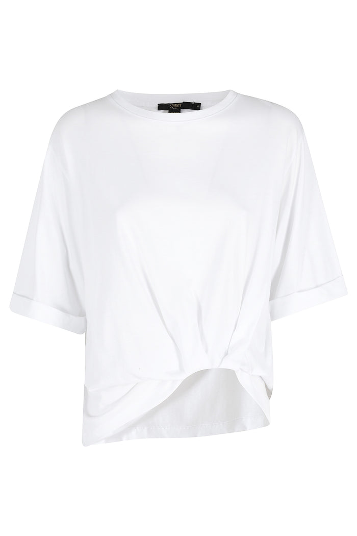 Girocollo Con Nodo White Cotone Maglia