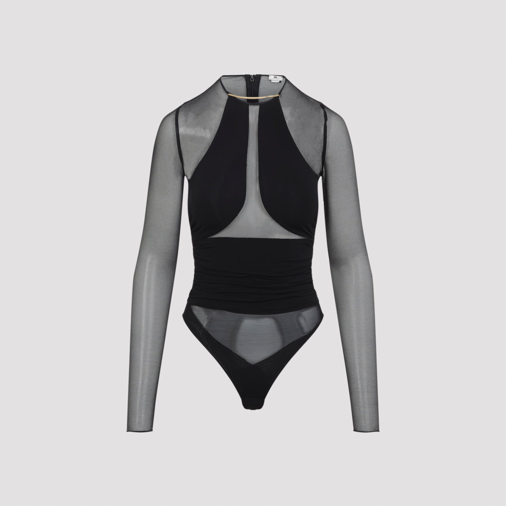 Transparent Body Black Viscose Elastane Top