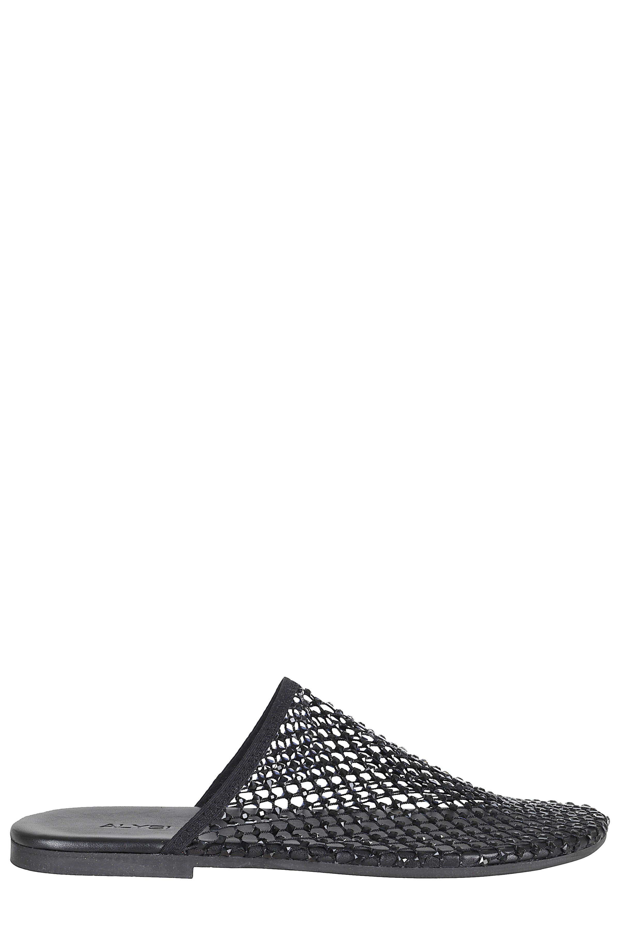 Mule Shoe Flat Strass Black Poliestere Calzature