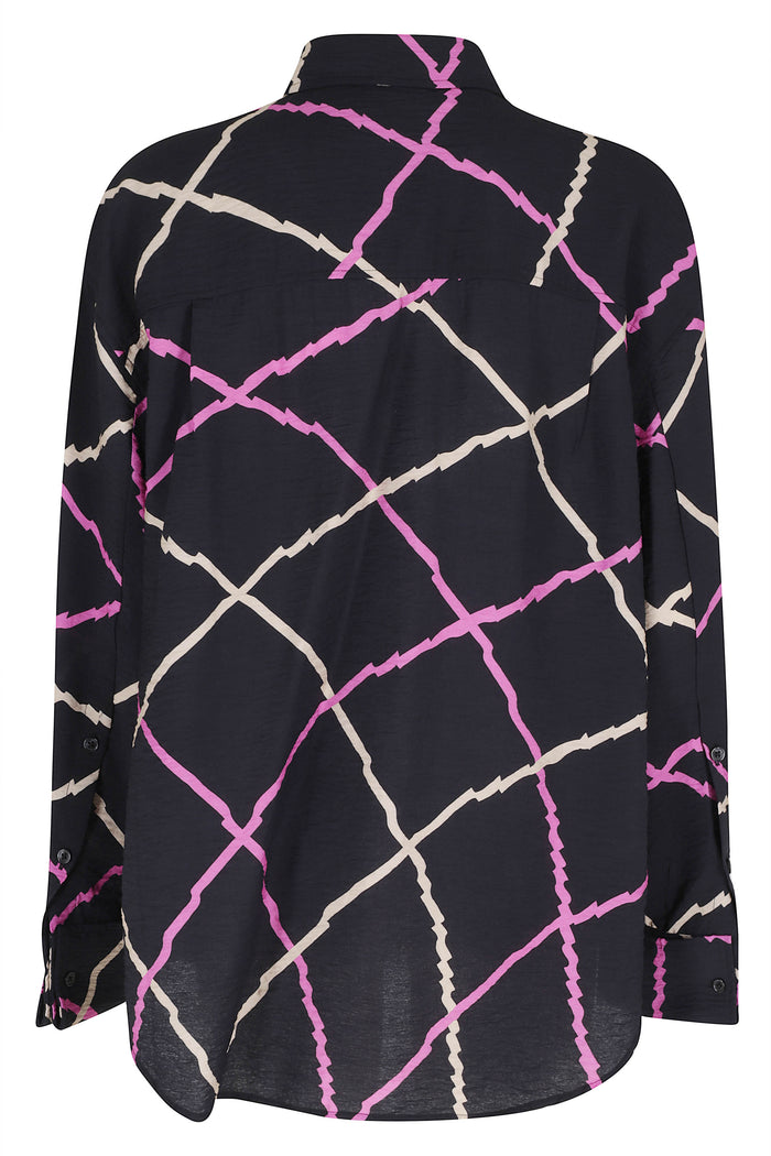 Jayleen Oversized Shirt Black Viscose Polyamide Camicia