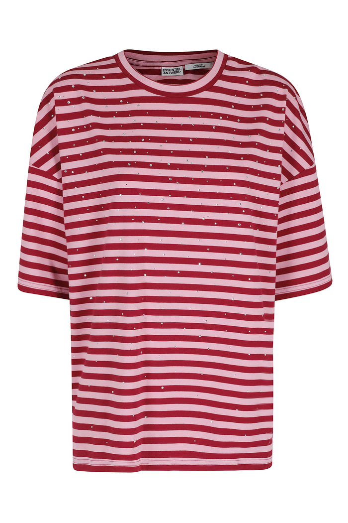 Joste Striped T-shirt W Strass Red