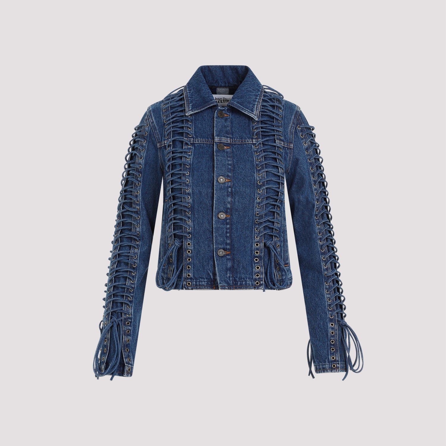 Corset Denim Jacket Blue Cotton