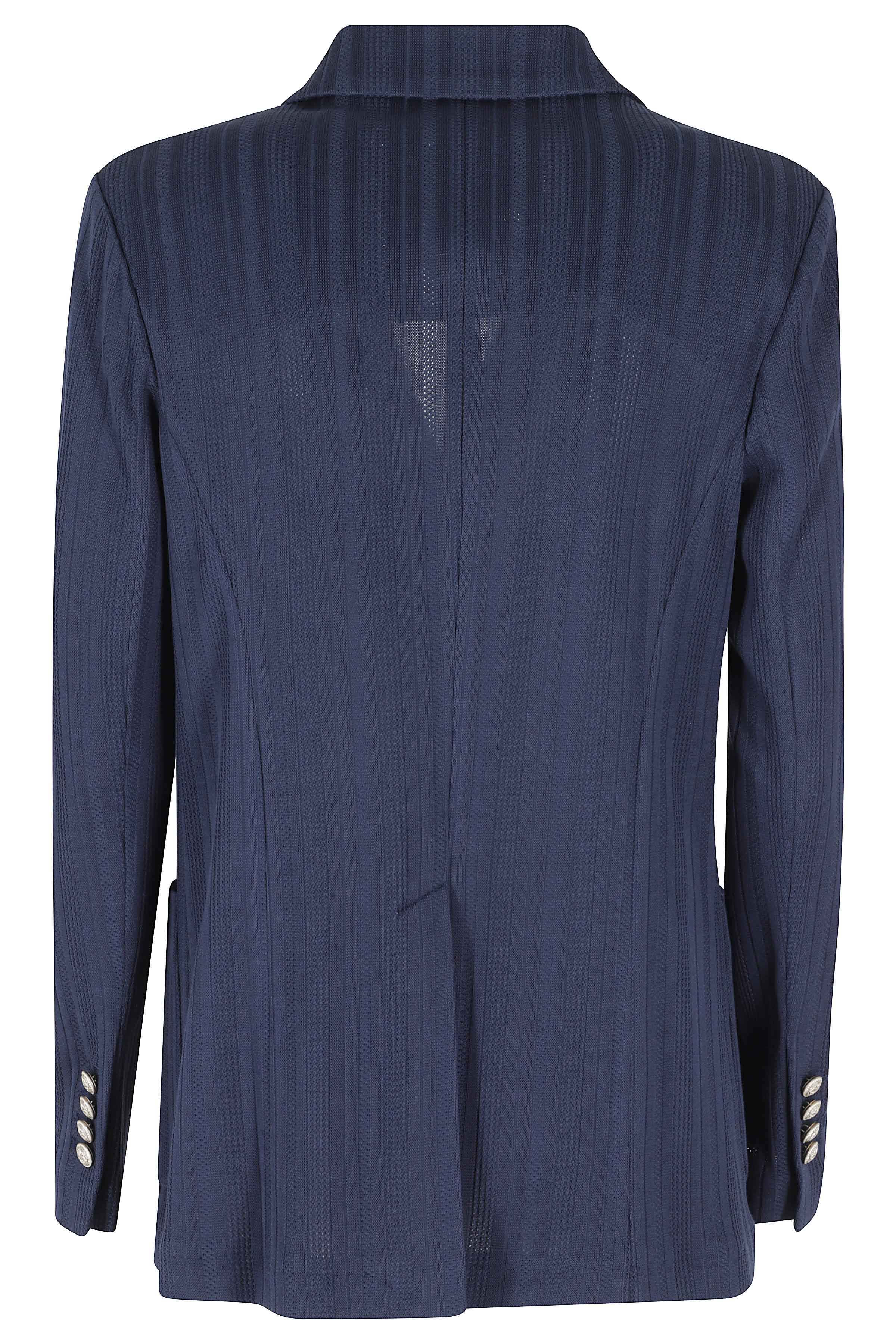 Double Breasted Co Blue Cotone Blazer