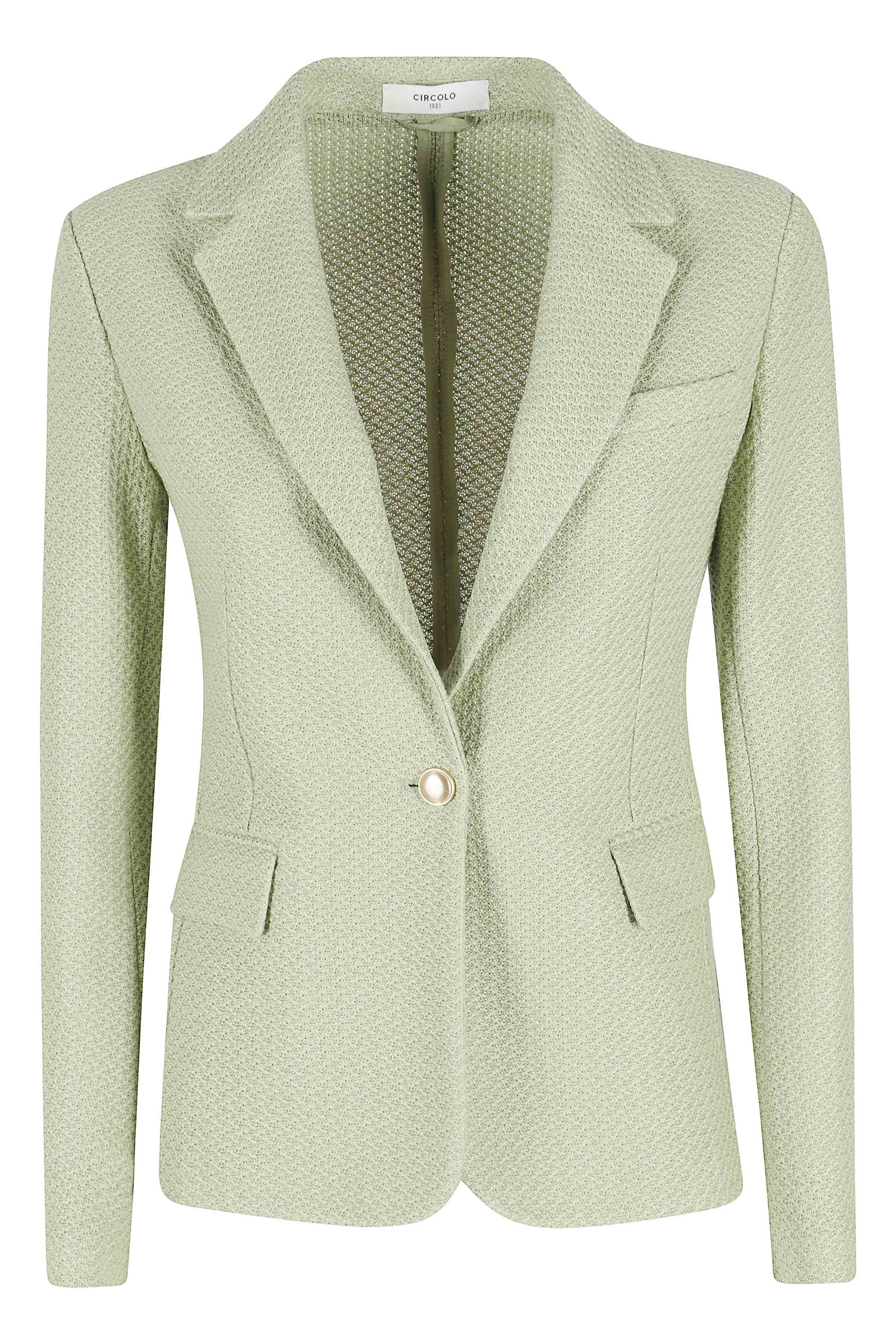 Slim Fit Cotone Green Blazer