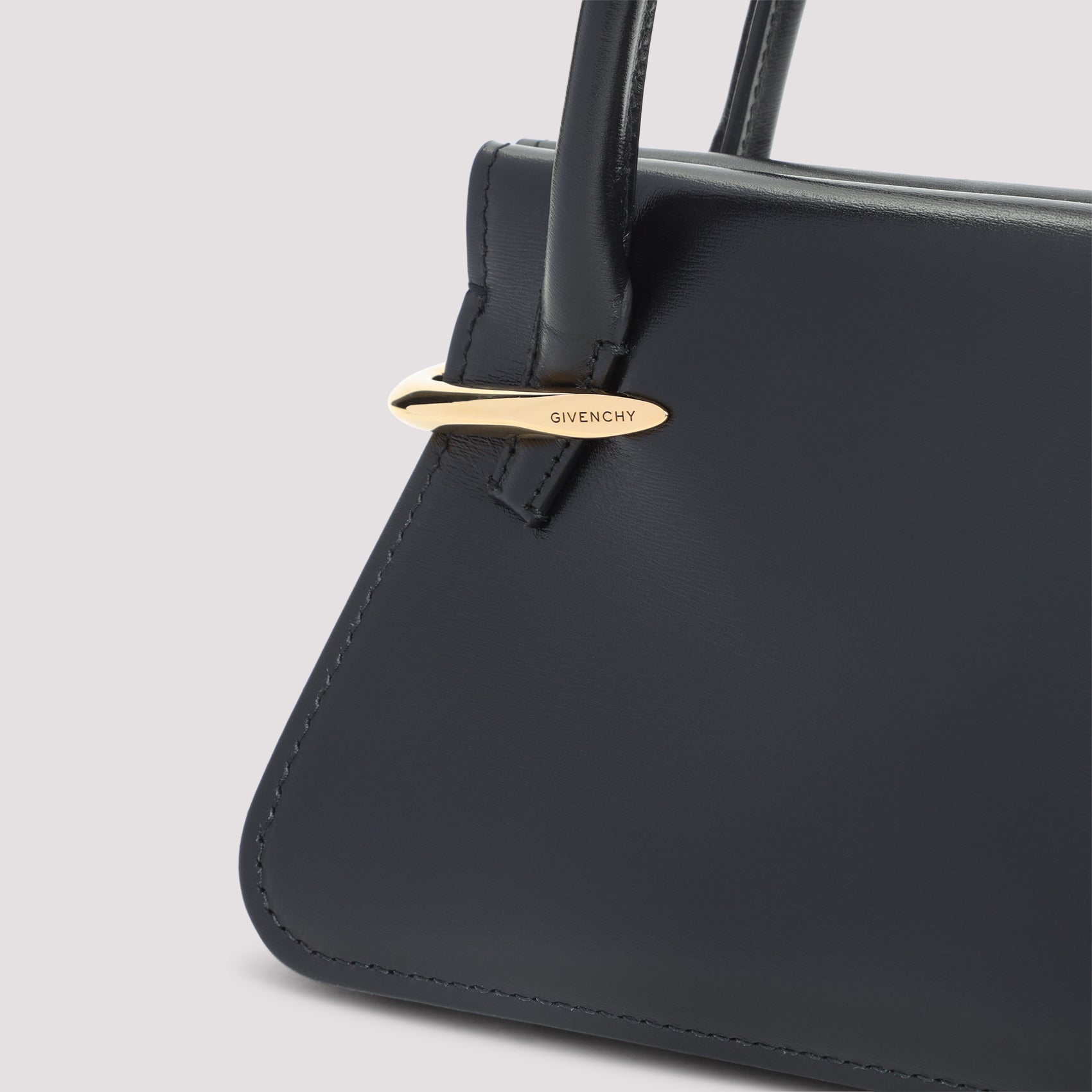 Mini Pinch Shoulder Bag Black Calf Leather