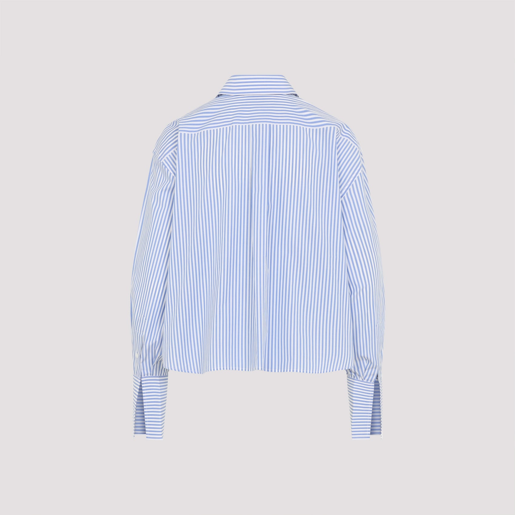 Cropped Shirt Blue Cotton