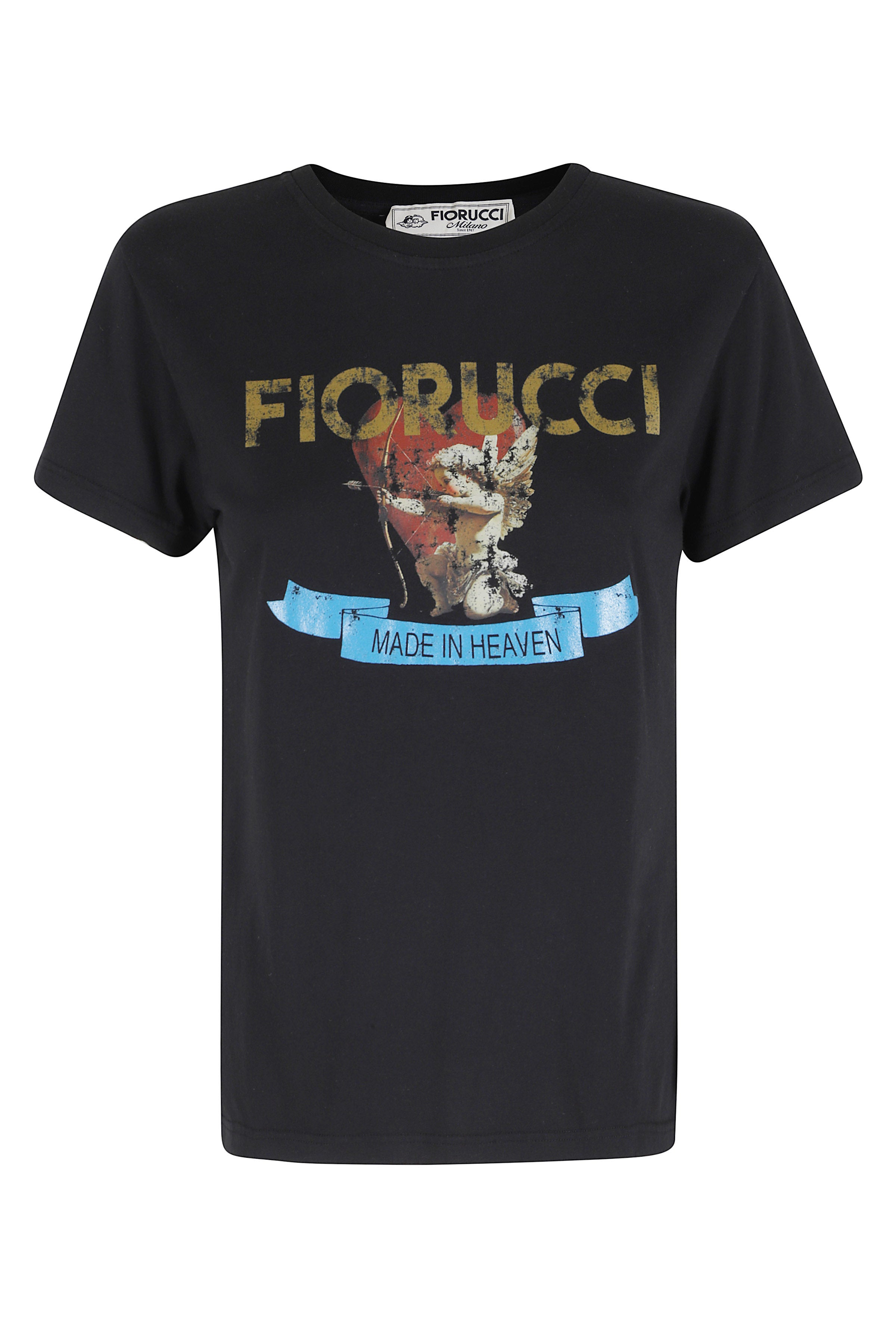 Cupid Print Tshirt Black Cotone T-shirt