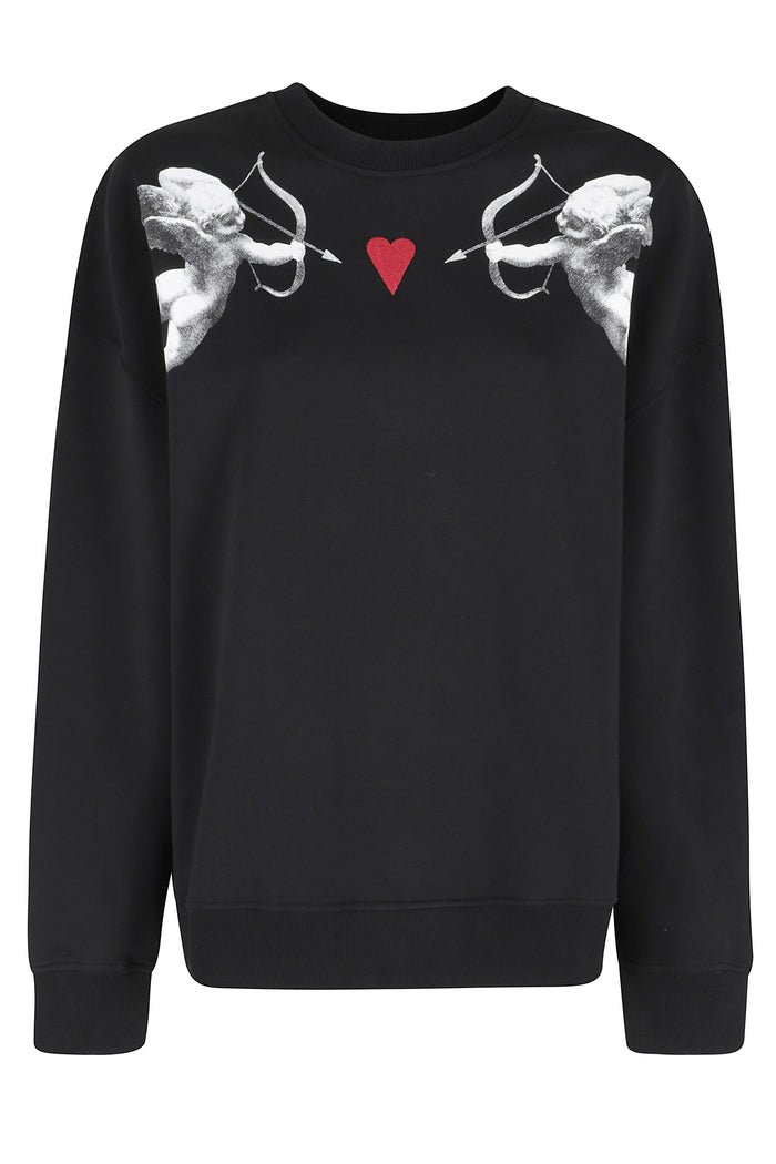 Cupid Relaxed Crewneck Sweatshirt Black Felpa
