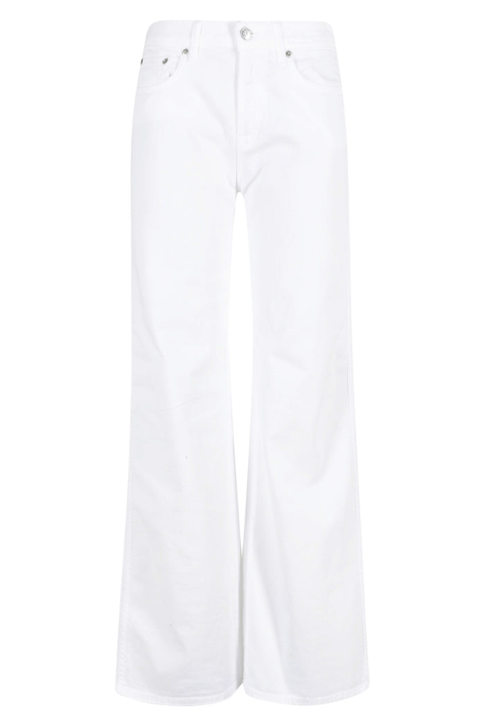 Pretender Pantalone Gamba Ampia White Cotone Fibra Di Gomma Jean