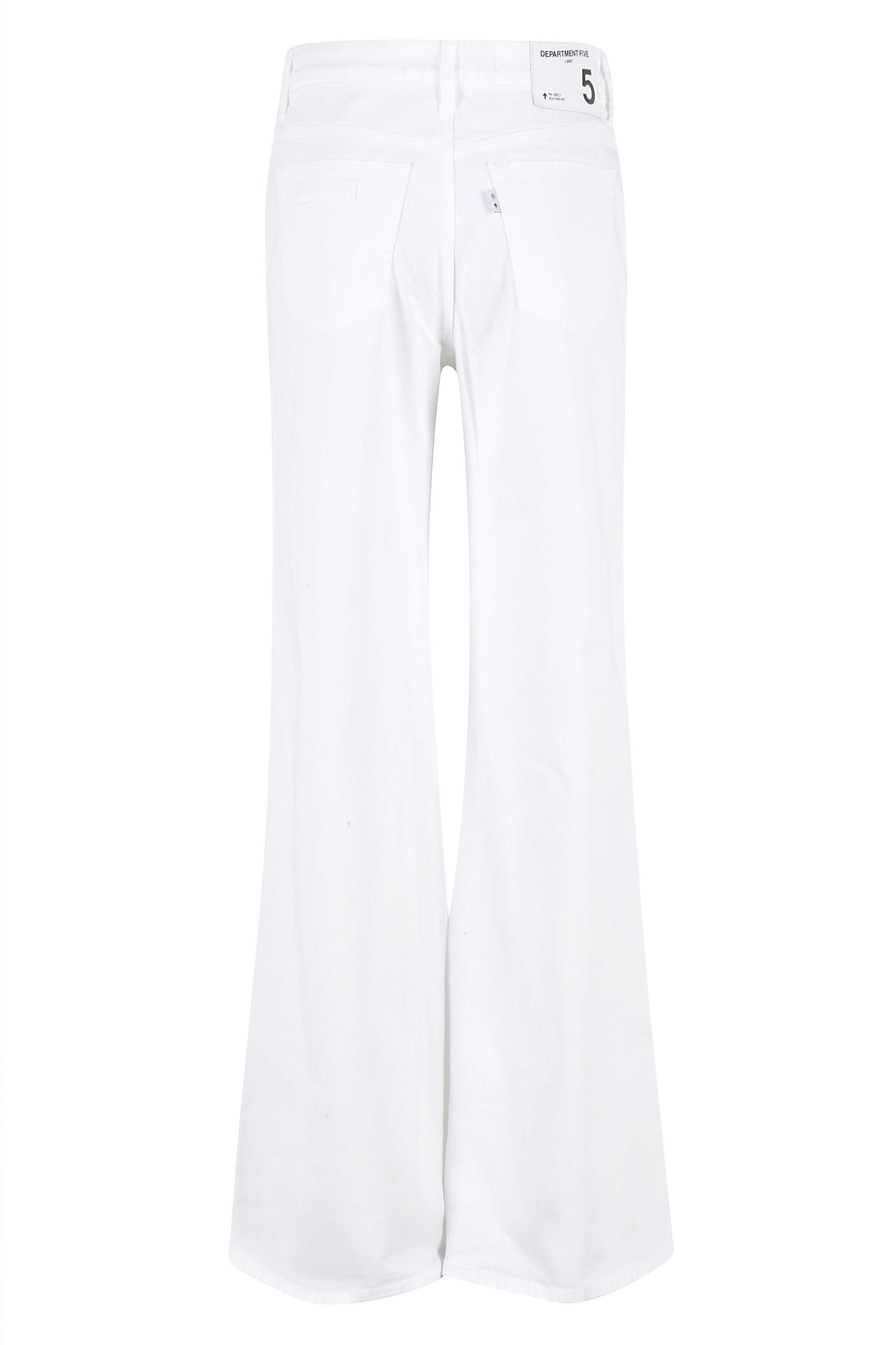 Pretender Pantalone Gamba Ampia White Cotone Fibra Di Gomma Jean